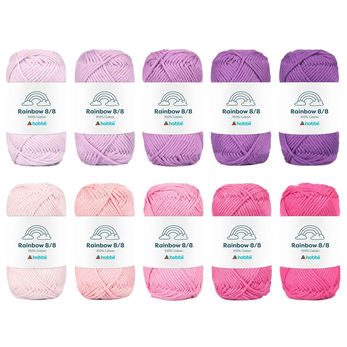 Rainbow Cotton 8/8 Color Pack - Zestaw 10 włóczek
