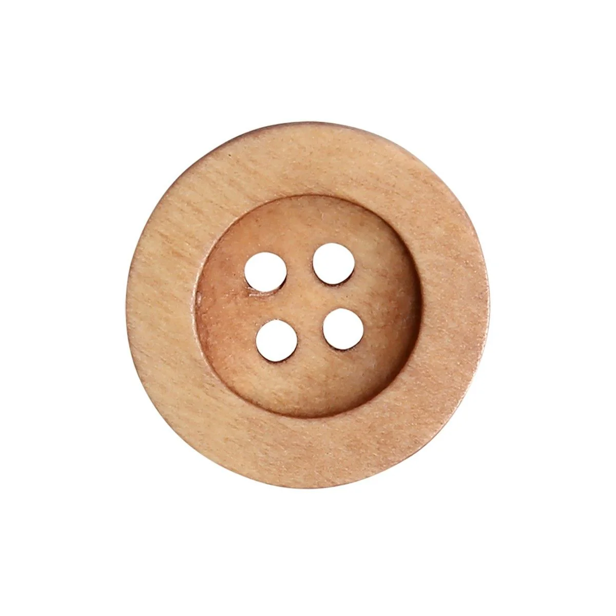 Guziki drewniane - Round Groove - Jasne - Image 2