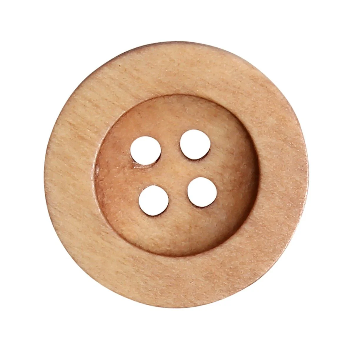 Guziki drewniane - Round Groove - Jasne - Image 3