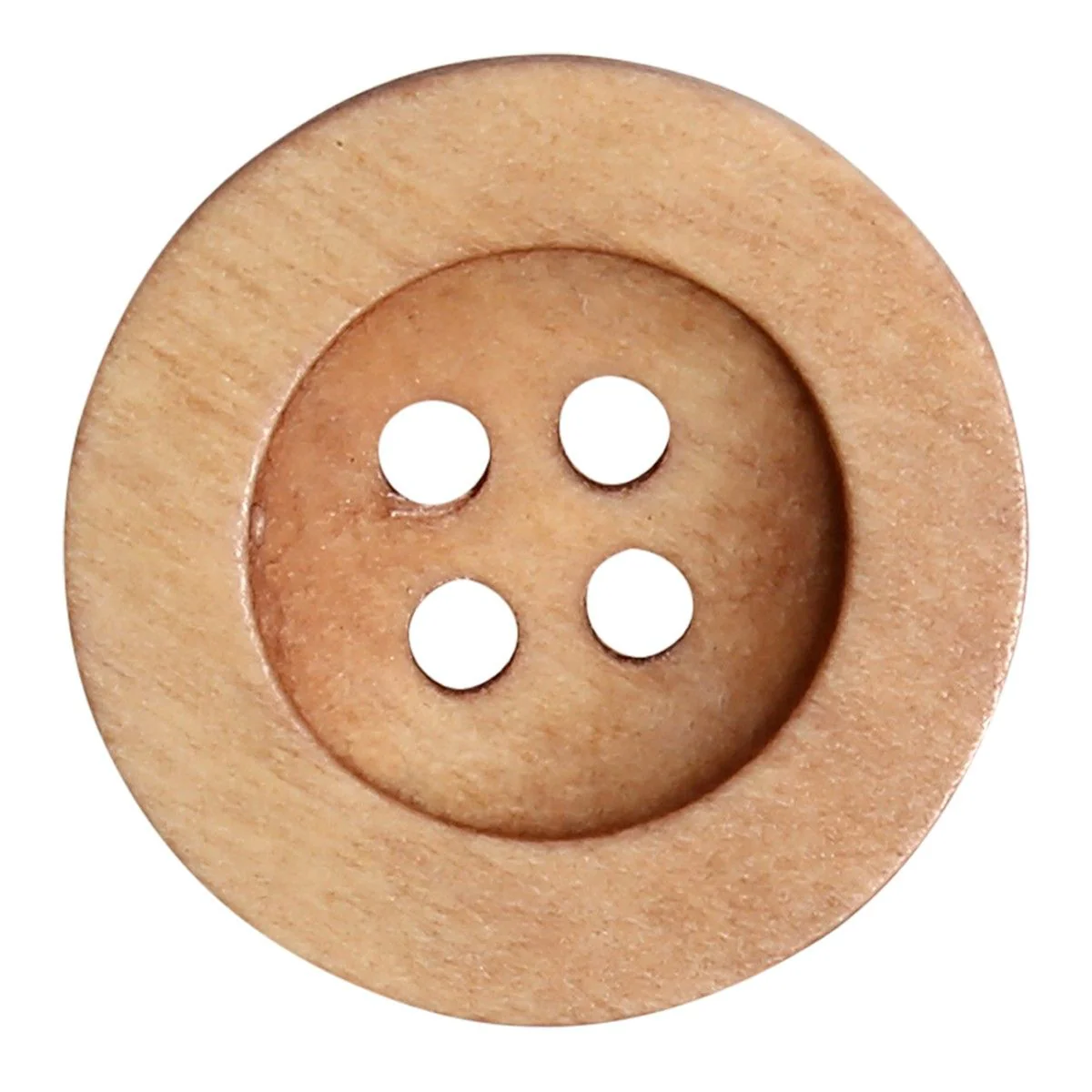 Guziki drewniane - Round Groove - Jasne - Image 4