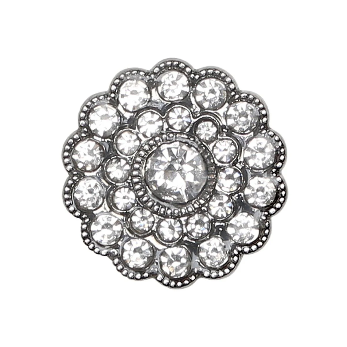 Guziki Bling - Małe Kamienie - Srebrne - 4 szt.