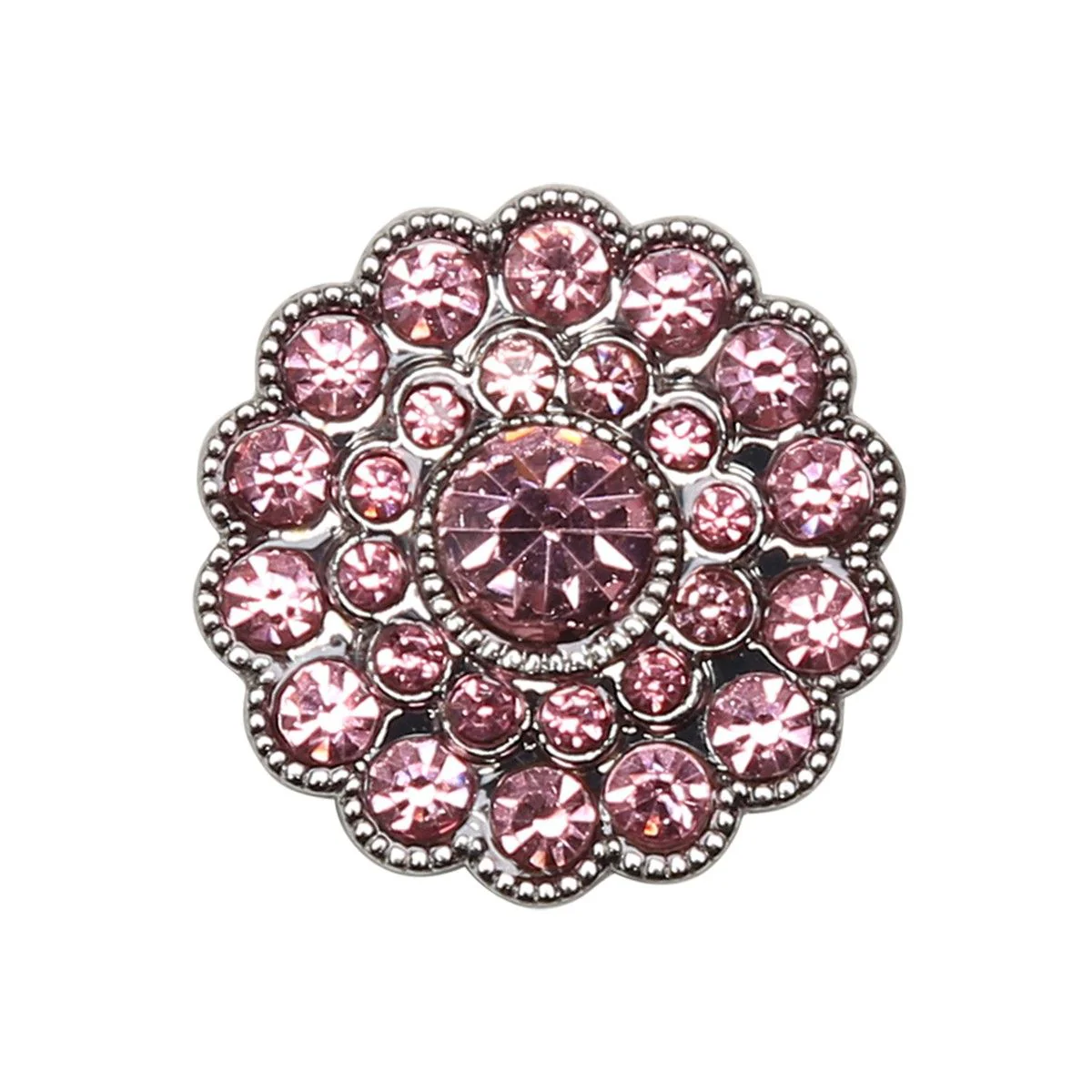 Guziki Bling - Małe Kamienie - Różowe - 4 szt.